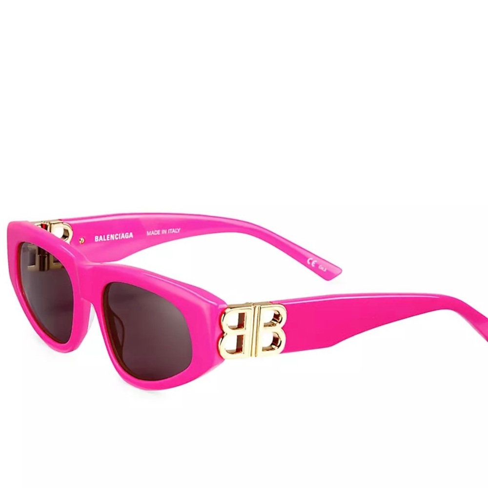 Authentic Balenciaga 53MM Narrow Sunglasses - pink one size. BB0095S 006.
